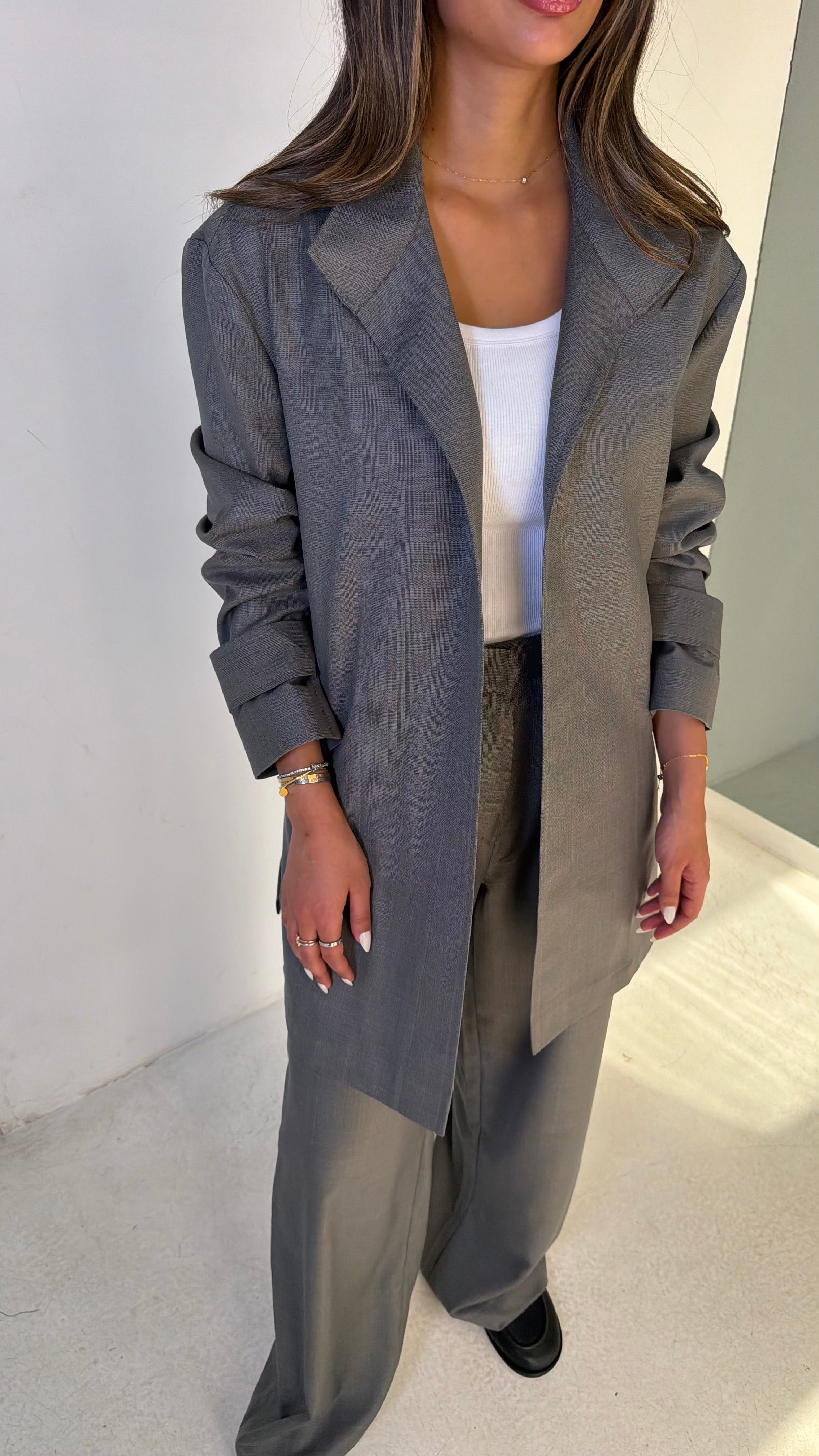 Grey Plaid Set