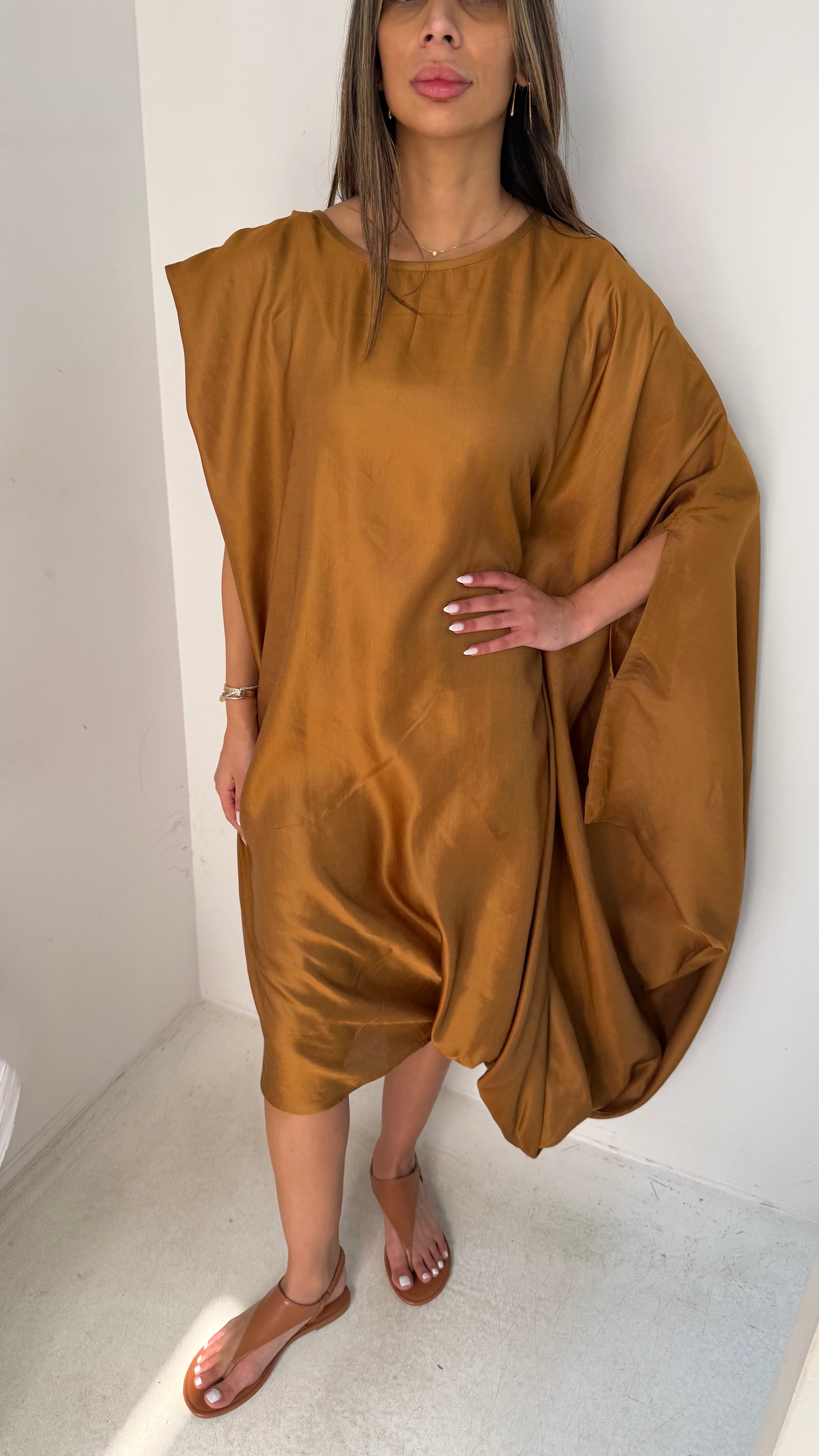 Terracotta Draped Dress
