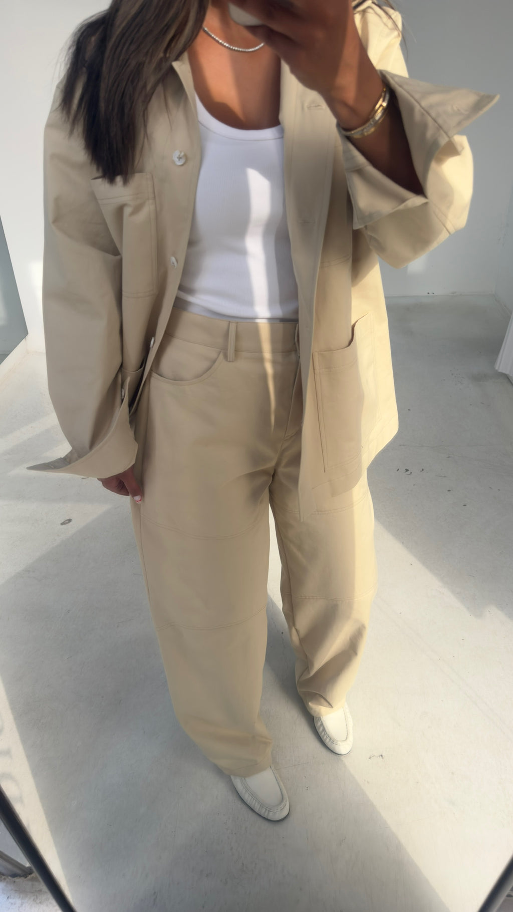 Balloon Pants Beige Set