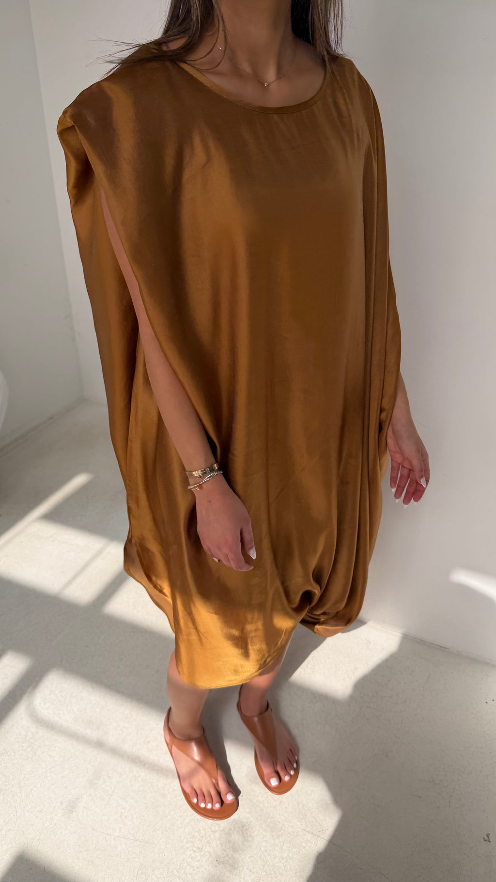 Terracotta Draped Dress