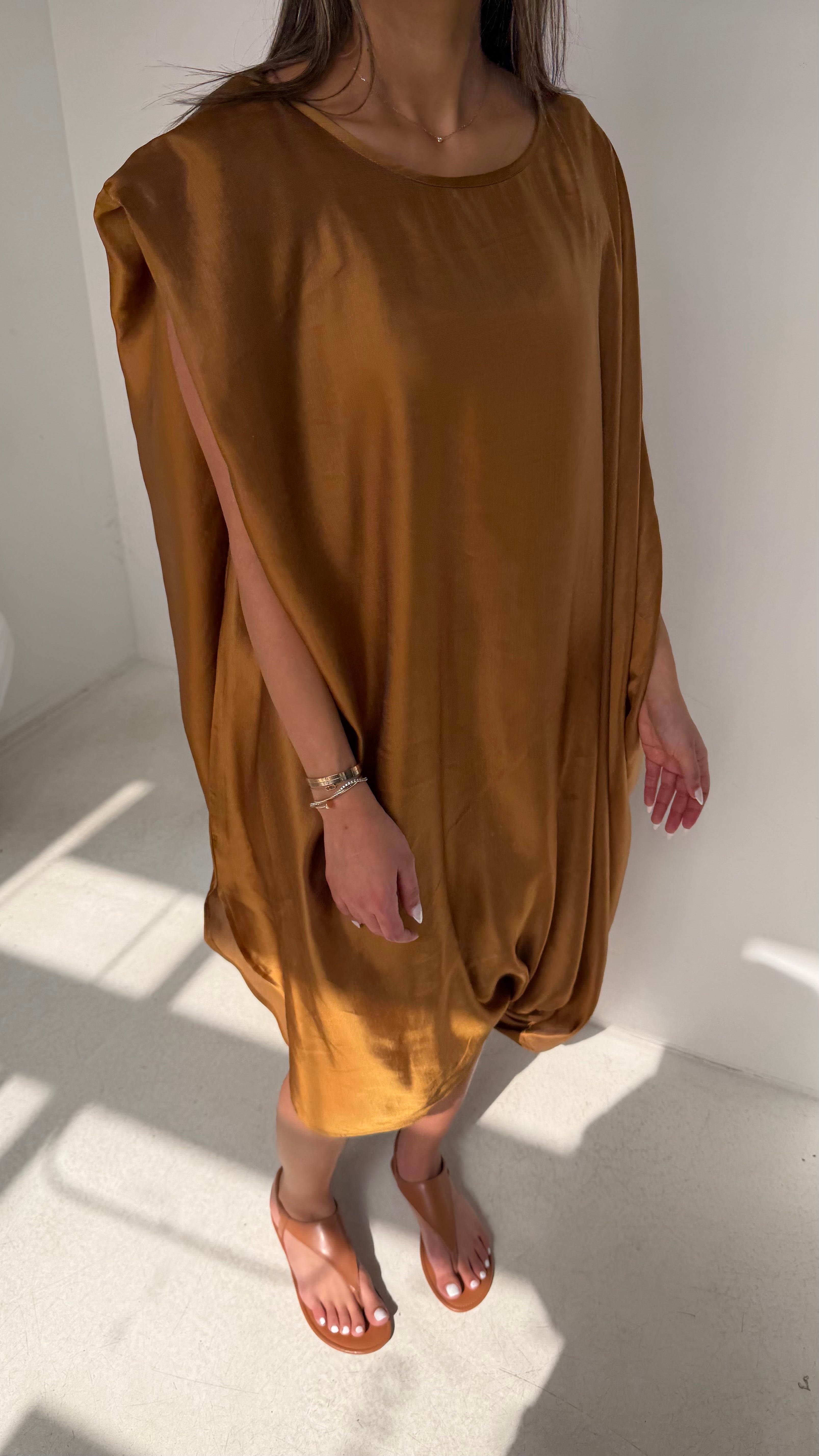 Terracotta Draped Dress