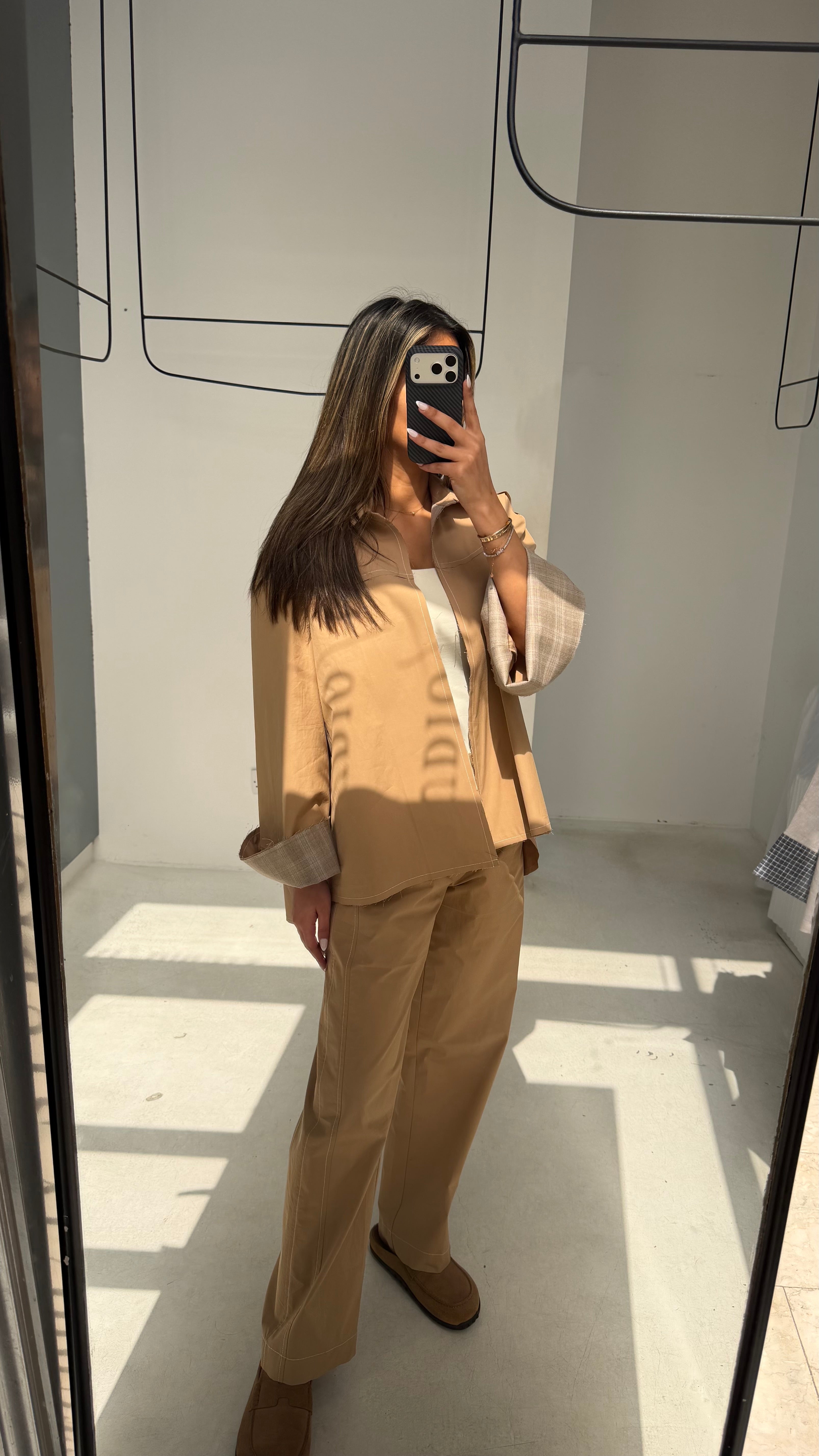 Poplin Set with Plaid Lining