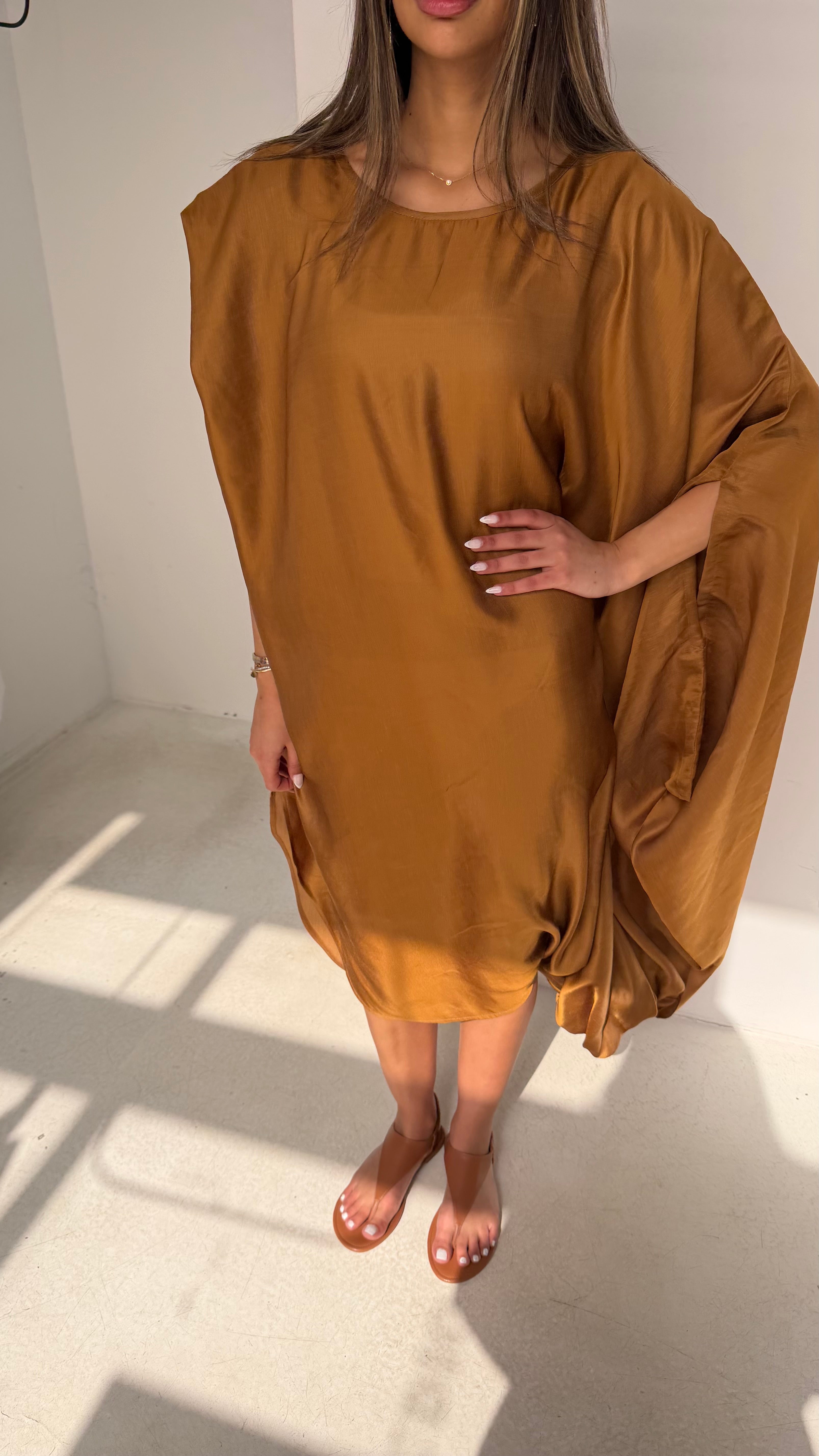 Terracotta Draped Dress