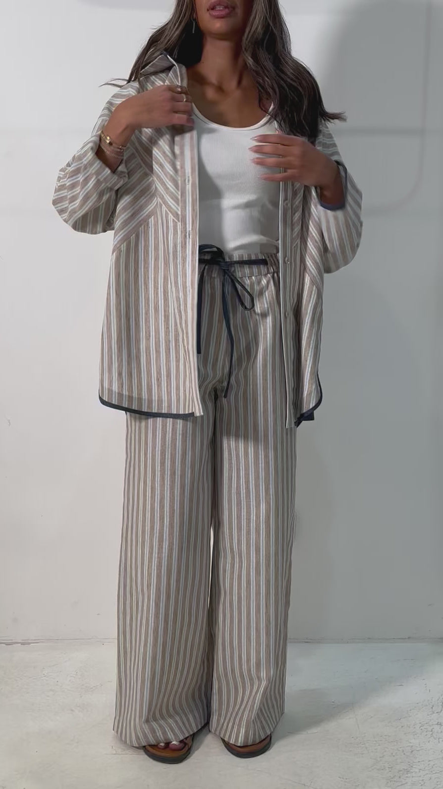 Linen Striped Set